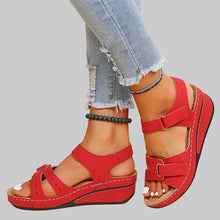 Antonia – Orthopädische Keilsandalen für Damen in Rot