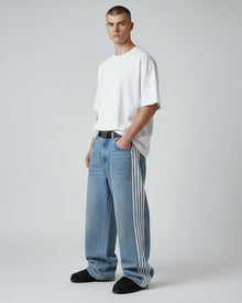 Straight Leg Baggy Jeans für Herren in hellem Denimblau in Blau