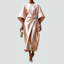 Ella | Damen Abendkleid in Midilänge für den Sommer in Beige