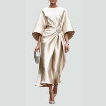Ella | Damen Abendkleid in Midilänge für den Sommer in Khaki