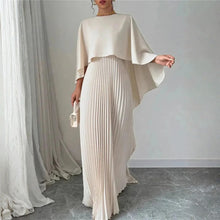 Ida | Damen Cape-Maxikleid für elegante Hochzeitsgäste in Beige