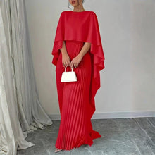 Ida | Damen Cape-Maxikleid für elegante Hochzeitsgäste in Rot