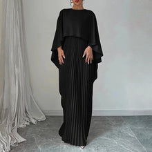 Ida | Damen Cape-Maxikleid für elegante Hochzeitsgäste in Schwarz