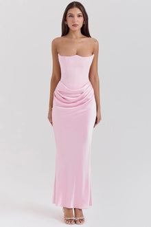 Marlene | Damen Cocktailkleid Maxilänge für festliche Abende in Babyrosa