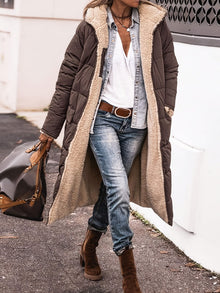 Antonia | Damen elegante lange Jacke für Herbst in Braun