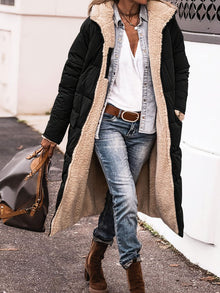 Antonia | Damen elegante lange Jacke für Herbst in Schwarz