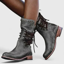 Isabella | Damen elegante Lederstiefel für den Alltag in Grau