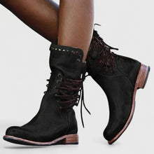 Isabella | Damen elegante Lederstiefel für den Alltag in Schwarz