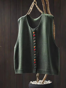 Antonia | Damen Elegante Lockere Strickjacke für Herbsttage in Grün