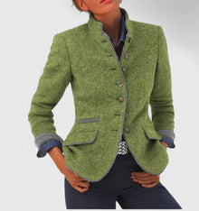 Helena | Damen Elegante Strickjacke für Büro in Grün