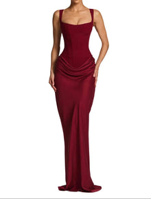 Klara | Damen Festliche Kleider Maxi zum eleganten Abend in Dunkelrot