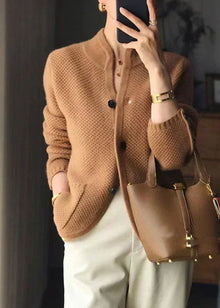 Hannah | Damen Gemütliche Strickjacke im Casual-Chic in Karamell