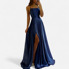 Lena | Damen Hochzeitsgast Maxikleid für den Herbst in Marineblau