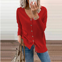 Klara | Damen klassische Strickjacke für den Alltag in Rot