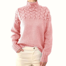 Clara | Damen Kuschel-Rollkragen Pullover zum Schichten in Hellrosa