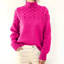 Clara | Damen Kuschel-Rollkragen Pullover zum Schichten in Rosa