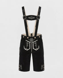 Laura | Damen Lederhose zum Oktoberfest im Trachten-Stil in Schwarz
