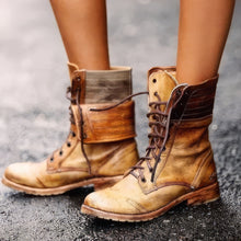 Fiona | Damen Lederstiefel im Retro-Stil in Braun