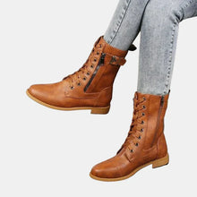 Ella | Damen Lederstiefel mit herbstlichem Komfort in Braun