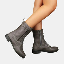 Ella | Damen Lederstiefel mit herbstlichem Komfort in Grau