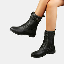 Ella | Damen Lederstiefel mit herbstlichem Komfort in Schwarz