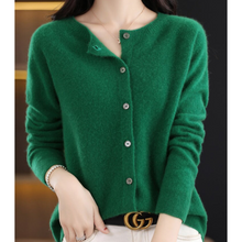 Emma | Damen Lockerer Cardigan für Alltag und Freizeit in Dunkelgrün