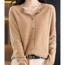 Emma | Damen Lockerer Cardigan für Alltag und Freizeit in Hellbraun