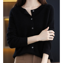 Emma | Damen Lockerer Cardigan für Alltag und Freizeit in Schwarz