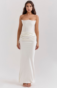 Amelie | Damen Midi-Cocktailkleid Retro für besondere Anlässe in Weiß