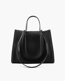 Ella | Damen Minimalistische Vegane Leder Laptoptasche in Schwarz