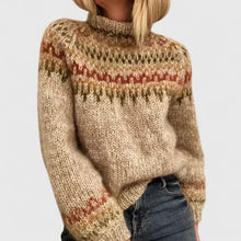 Amelie | Damen Norweger-Pullover mit charaktervollem Muster in Braun