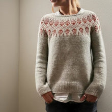 Marie | Damen Norwegerpullover mit Fair-Isle-Muster für Herbst in Grau