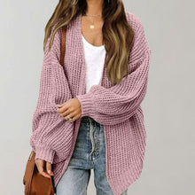 Klara | Damen Oversized Chunky-Knit Strickjacke in Rosa