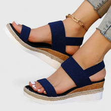 Pauline | Damen Plateau Sandalen für den Sommer in Blau