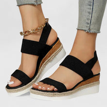 Pauline | Damen Plateau Sandalen für den Sommer in Schwarz