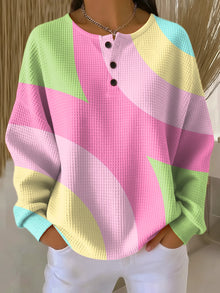 Helena | Damen Pullover mit Geometrie-Print in Rosa