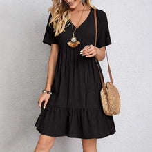 Anna | Damen Sommerkleid im A-Linien-Stil in Schwarz