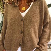 Elisa | Damen Strickjacke mit femininem V-Ausschnitt in Khaki