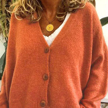 Elisa | Damen Strickjacke mit femininem V-Ausschnitt in Orange