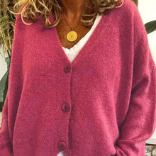 Elisa | Damen Strickjacke mit femininem V-Ausschnitt in Rosa