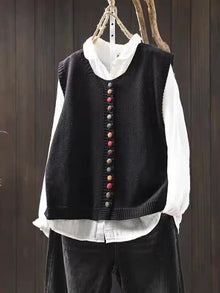 Marlene | Damen Strickweste zum eleganten Kombinieren in Schwarz