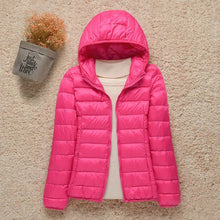 Luisa | Damen Ultraleichte Daunenjacke für Herbst in Fuchsia