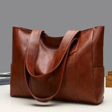 Sophie | Damen Vintage Lederschultertasche mit großer Kapazität in Braun