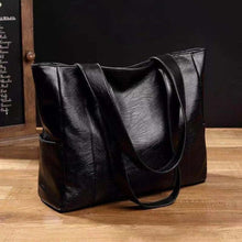 Sophie | Damen Vintage Lederschultertasche mit großer Kapazität in Schwarz