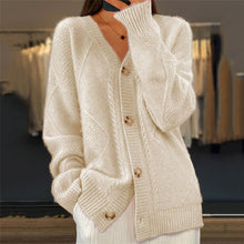 Theresa | Damen Warme Strickjacke für Alltag in Beige