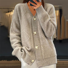 Theresa | Damen Warme Strickjacke für Alltag in Grau