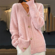 Theresa | Damen Warme Strickjacke für Alltag in Rosa