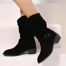 Melina | Damen Wildleder Freizeit Stiefel in Schwarz