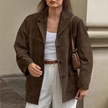 Paula | Damen zeitlose Wildlederjacke für jeden Tag in Braun