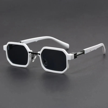 Daphne | Damen Sonnenbrille Octagon Casual in Weiß